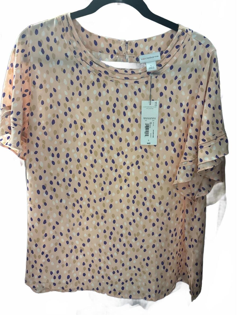 A024 NWT Liz Claiborne Boho Blouse, Size L